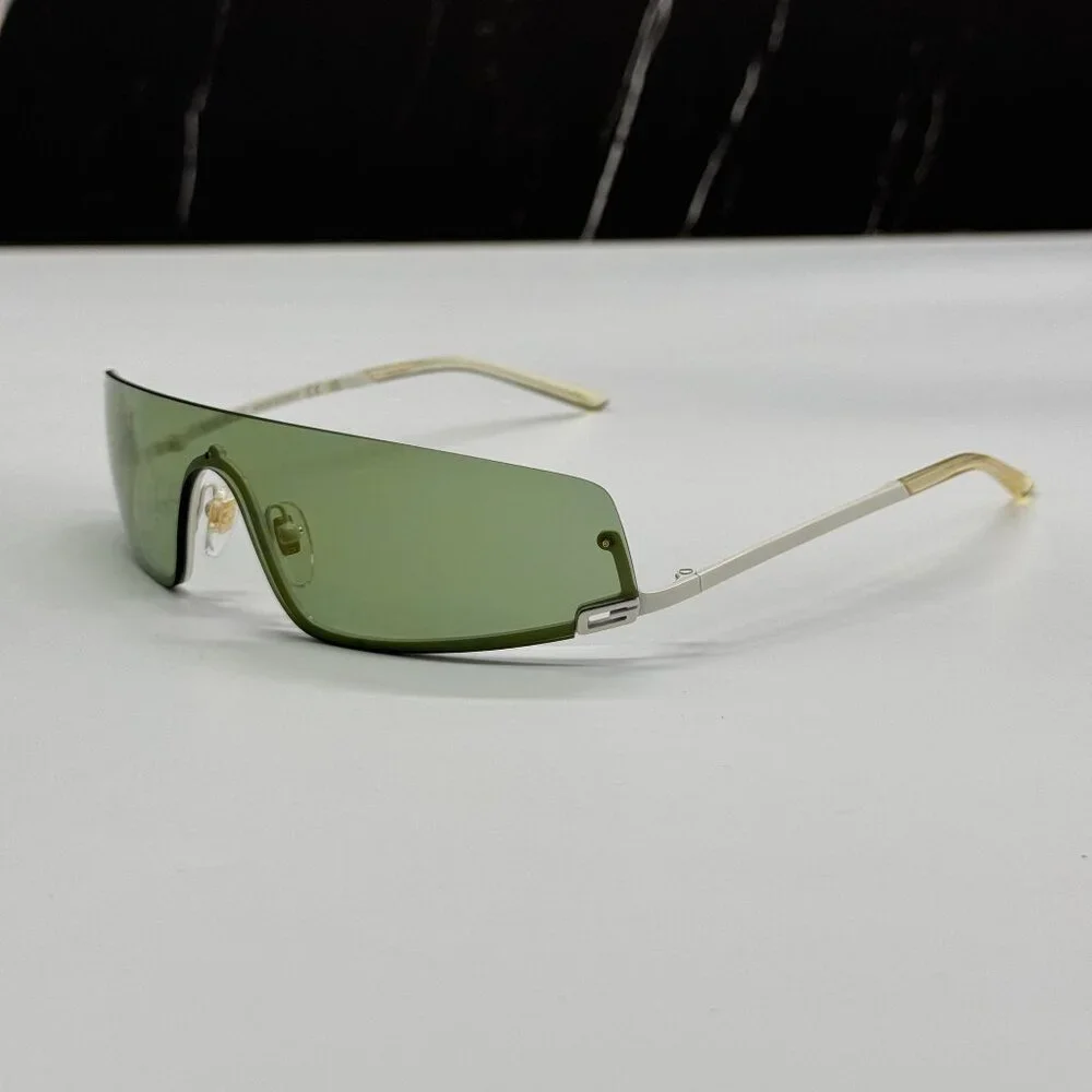 NEW GUCCI GG1561S 003 SHIELD IVORY GREEN UNISEX SUNGLASSES GUCCI